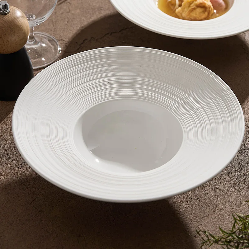 Line Striped Ceramic Plate Res - đánh giá và giá Food Snacks Restaurant