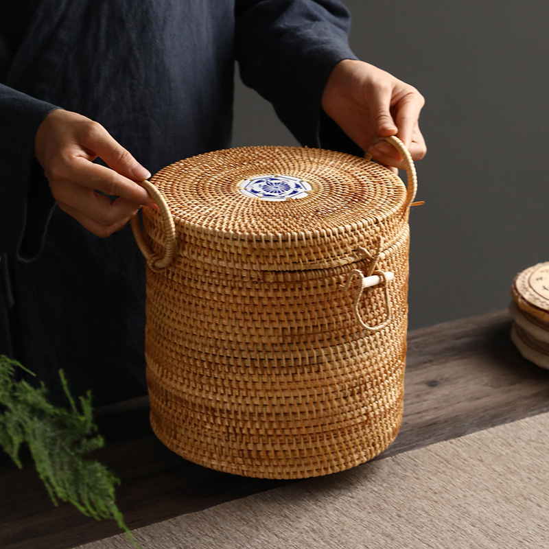Dệt Tay Mây Trà Hộp Bảo Quản C - đánh giá và giá Food Snacks That Are Green
