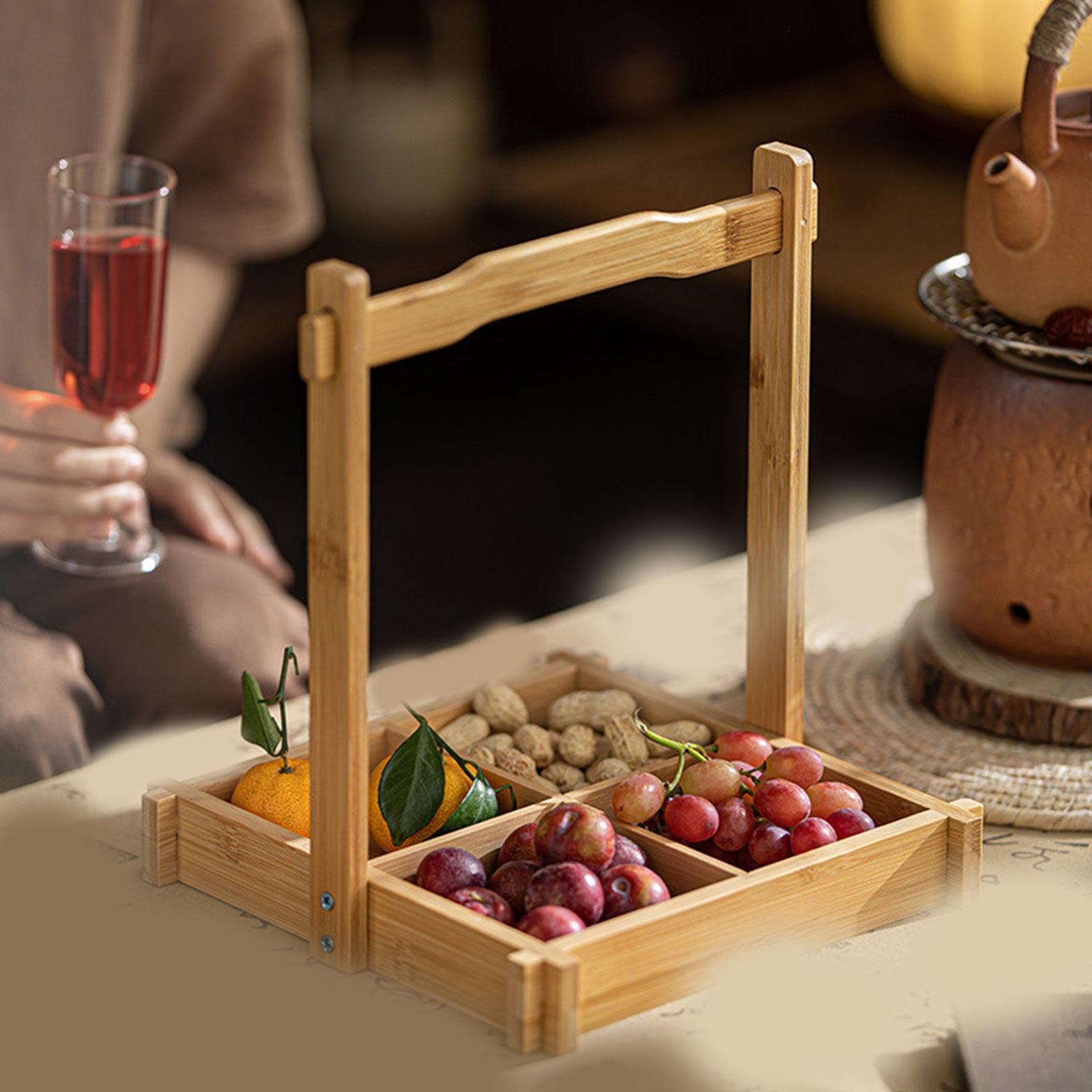 Bamboo Nuts Platter Tray Secti - đánh giá và giá Food Platter Snacks
