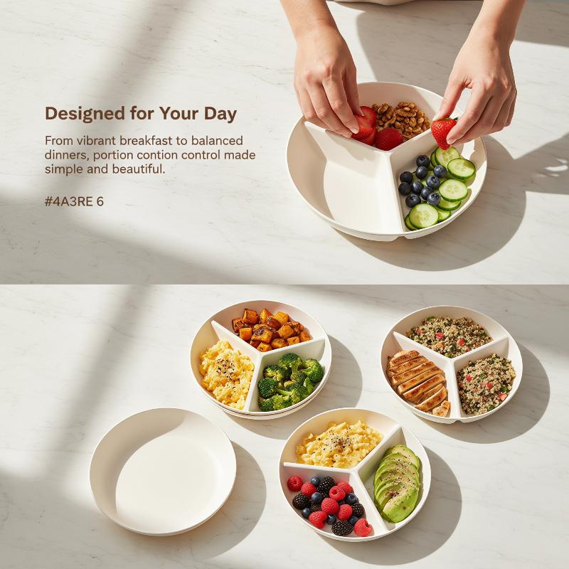 3 Compartments Grid-shaped Din - đánh giá và giá Food Platter Snacks
